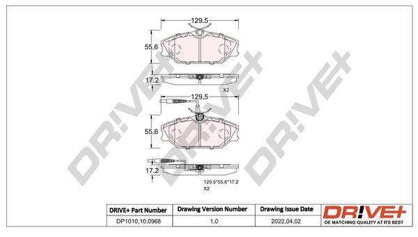 Brake Pad Set, disc brake - DP1010.10.0968 Dr!ve+