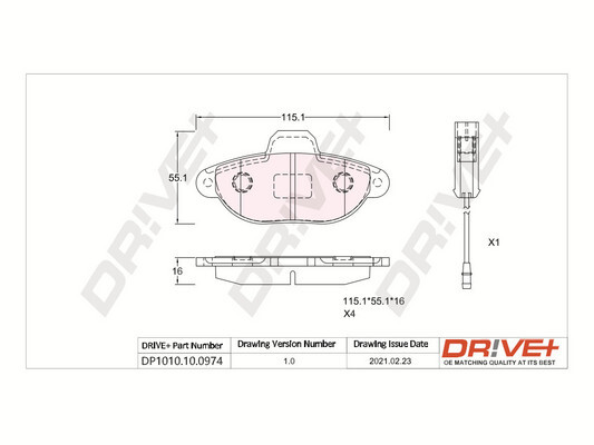 Brake Pad Set, disc brake - DP1010.10.0974 Dr!ve+