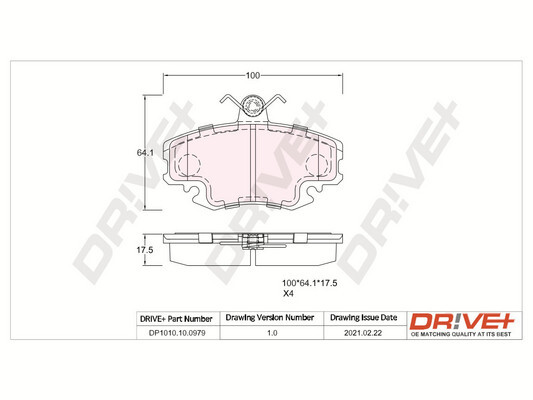 Brake Pad Set, disc brake - DP1010.10.0979 Dr!ve+