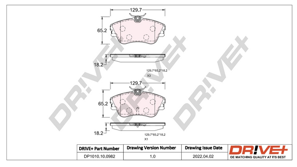 Brake Pad Set, disc brake - DP1010.10.0982 Dr!ve+