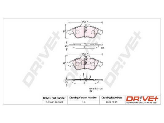 Brake Pad Set, disc brake - DP1010.10.0987 Dr!ve+