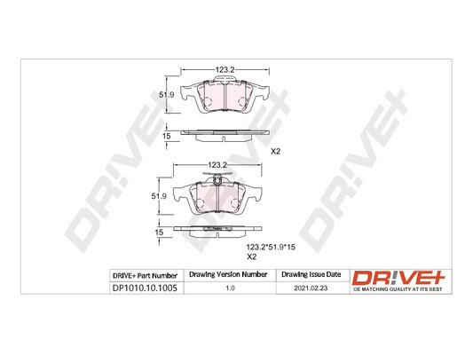 Brake Pad Set, disc brake - DP1010.10.1005 Dr!ve+