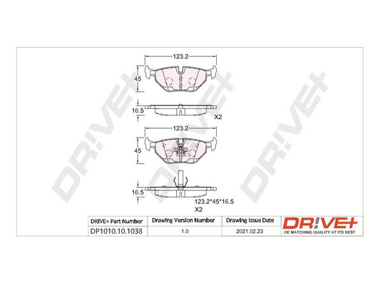Brake Pad Set, disc brake - DP1010.10.1038 Dr!ve+