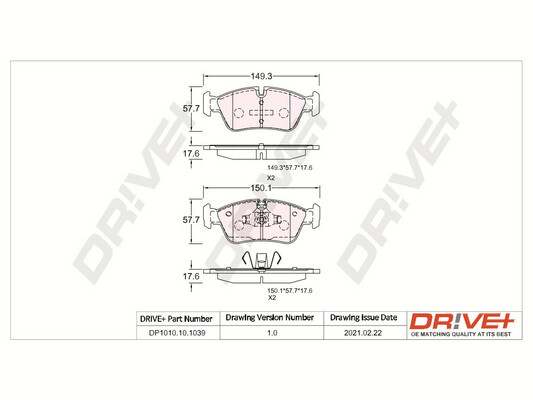 Brake Pad Set, disc brake - DP1010.10.1039 Dr!ve+