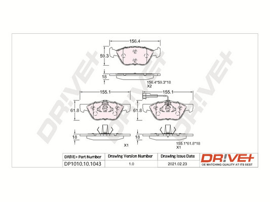 Brake Pad Set, disc brake - DP1010.10.1043 Dr!ve+