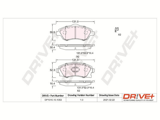Brake Pad Set, disc brake - DP1010.10.1053 Dr!ve+