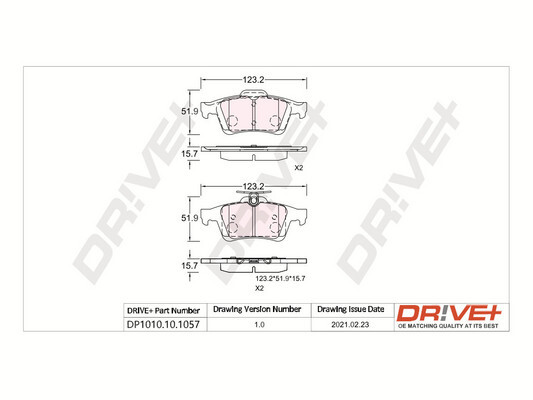 Brake Pad Set, disc brake - DP1010.10.1057 Dr!ve+