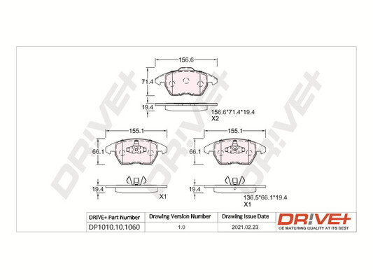 Brake Pad Set, disc brake - DP1010.10.1060 Dr!ve+