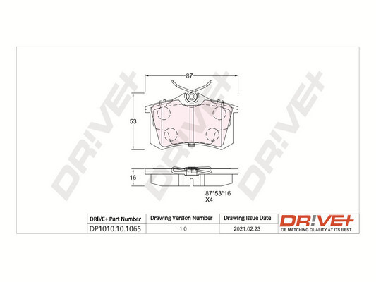 Kit pastiglie freno, Freno a disco - DP1010.10.1065 Dr!ve+