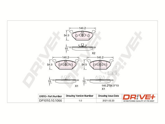Brake Pad Set, disc brake - DP1010.10.1066 Dr!ve+