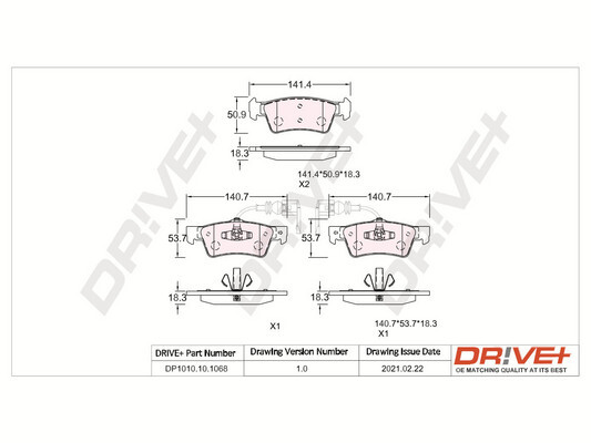 Kit pastiglie freno, Freno a disco - DP1010.10.1068 Dr!ve+
