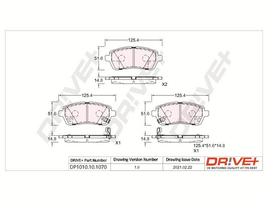 Brake Pad Set, disc brake - DP1010.10.1070 Dr!ve+