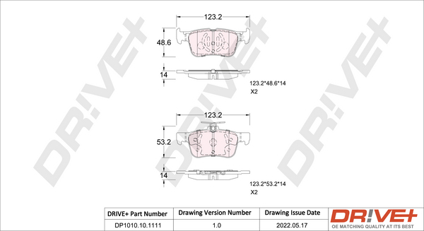 Brake Pad Set, disc brake - DP1010.10.1111 Dr!ve+