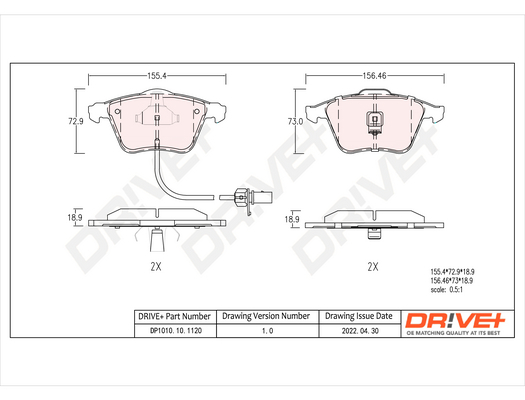 Brake Pad Set, disc brake - DP1010.10.1120 Dr!ve+