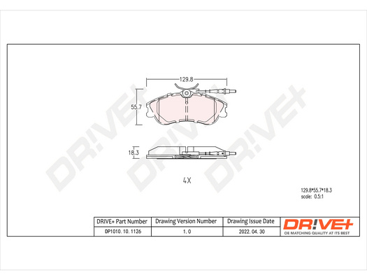 Brake Pad Set, disc brake - DP1010.10.1126 Dr!ve+