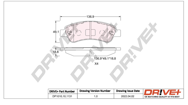 Brake Pad Set, disc brake - DP1010.10.1131 Dr!ve+