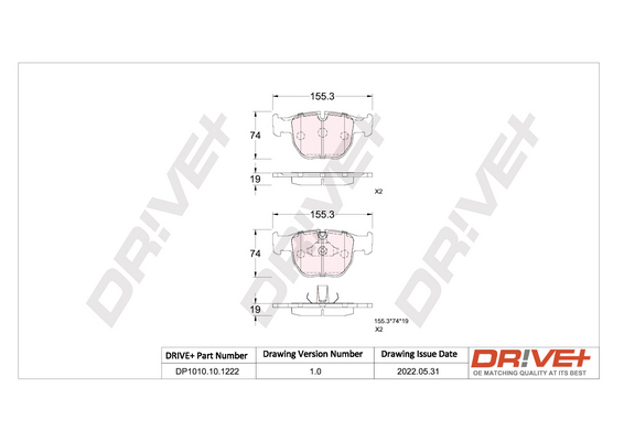 Kit pastiglie freno, Freno a disco - DP1010.10.1222 Dr!ve+