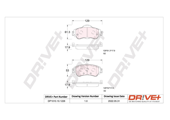 Brake Pad Set, disc brake - DP1010.10.1228 Dr!ve+
