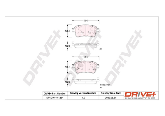 Brake Pad Set, disc brake - DP1010.10.1234 Dr!ve+
