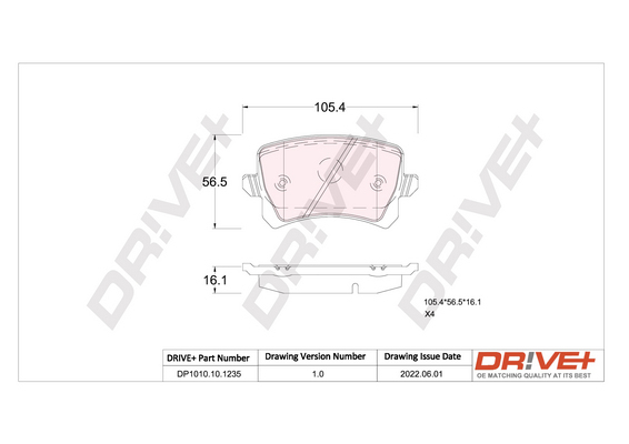 Kit pastiglie freno, Freno a disco - DP1010.10.1235 Dr!ve+