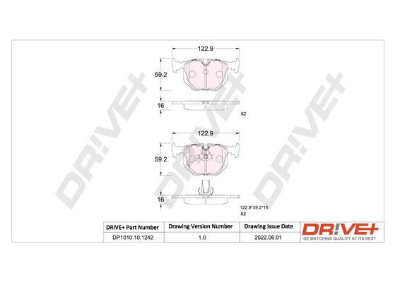 Brake Pad Set, disc brake - DP1010.10.1242 Dr!ve+