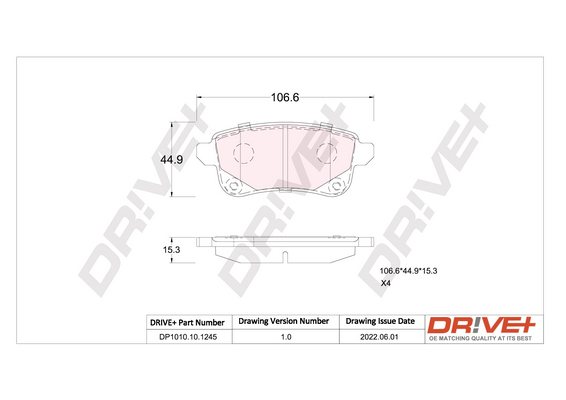 Kit pastiglie freno, Freno a disco - DP1010.10.1245 Dr!ve+
