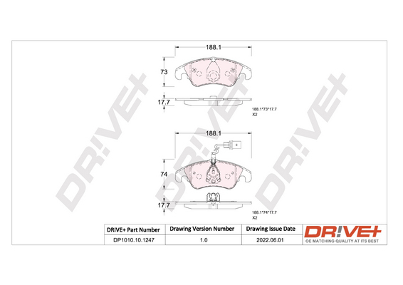 Brake Pad Set, disc brake - DP1010.10.1247 Dr!ve+