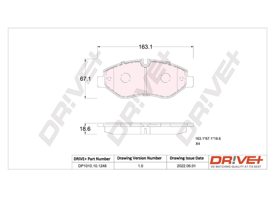 Kit pastiglie freno, Freno a disco - DP1010.10.1248 Dr!ve+