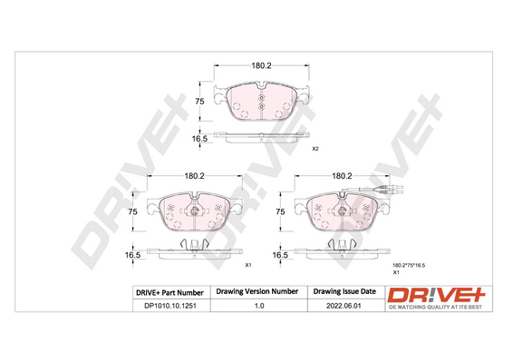 Brake Pad Set, disc brake - DP1010.10.1251 Dr!ve+
