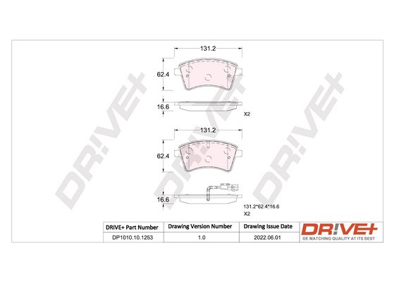 Brake Pad Set, disc brake - DP1010.10.1253 Dr!ve+