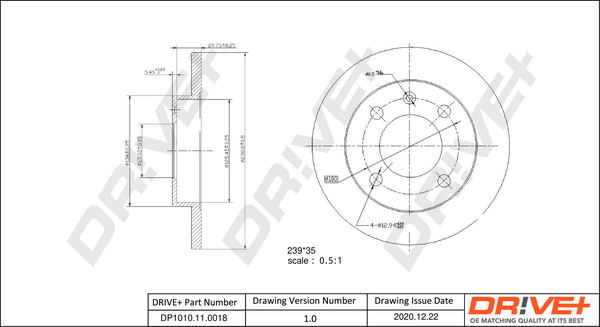 Brake Disc - DP1010.11.0018 Dr!ve+