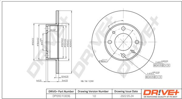Brake Disc - DP1010.11.0036 Dr!ve+