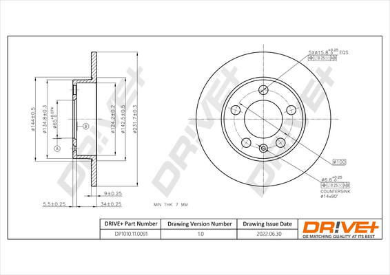 Brake Disc - DP1010.11.0091 Dr!ve+