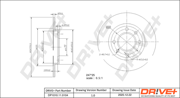 Тормозной диск - DP1010.11.0104 Dr!ve+