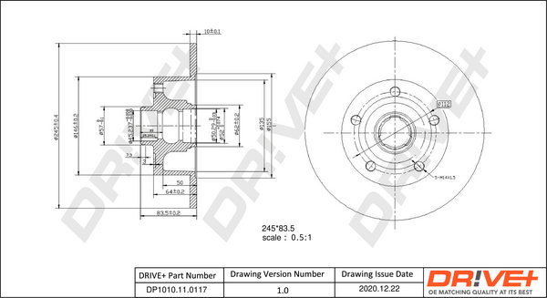 Brake Disc - DP1010.11.0117 Dr!ve+