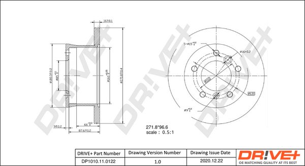 Brake Disc - DP1010.11.0122 Dr!ve+