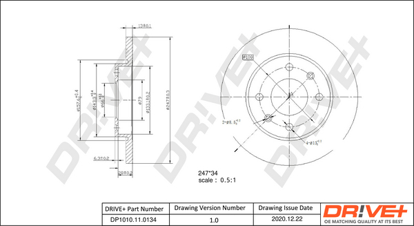 Тормозной диск - DP1010.11.0134 Dr!ve+