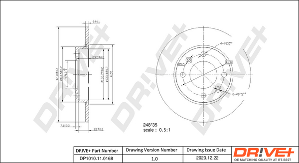 Brake Disc - DP1010.11.0168 Dr!ve+