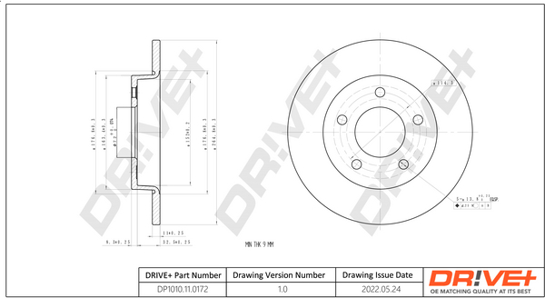 Brake Disc - DP1010.11.0172 Dr!ve+