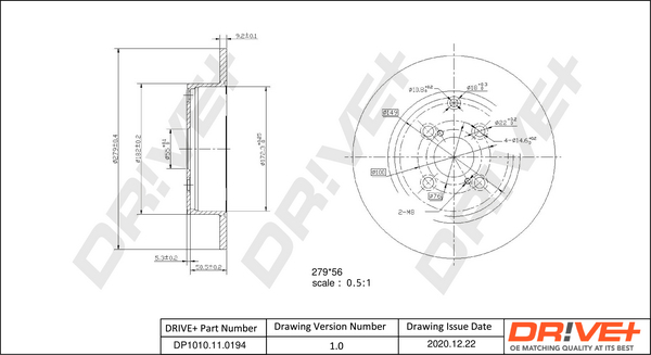 Brake Disc - DP1010.11.0194 Dr!ve+