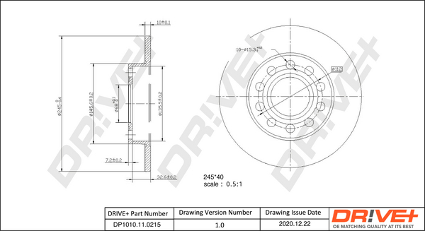 Brake Disc - DP1010.11.0215 Dr!ve+