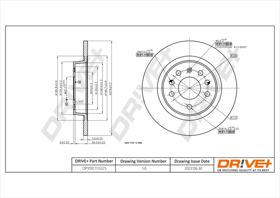 Brake Disc - DP1010.11.0225 Dr!ve+