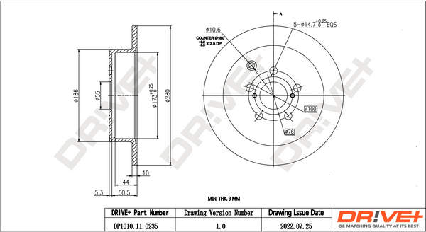 Brake Disc - DP1010.11.0235 Dr!ve+