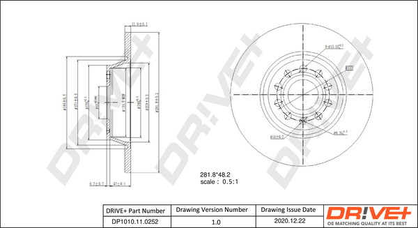 Brake Disc - DP1010.11.0252 Dr!ve+