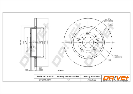 Bremsscheibe - DP1010.11.0290 Dr!ve+