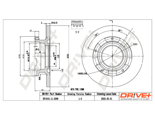 stabdžių diskas - DP1010.11.0298 Dr!ve+