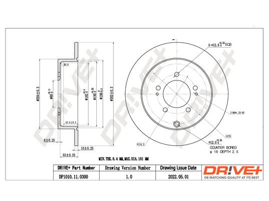 stabdžių diskas - DP1010.11.0300 Dr!ve+