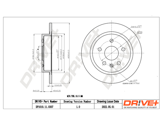 Brake Disc - DP1010.11.0307 Dr!ve+