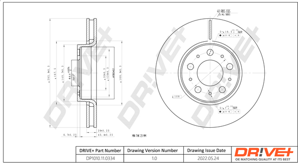 Brake Disc - DP1010.11.0334 Dr!ve+