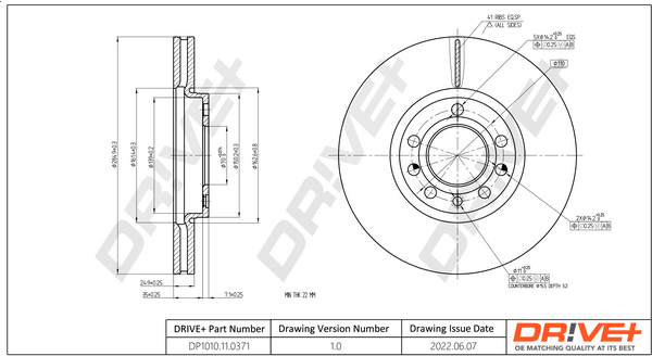 Brake Disc - DP1010.11.0371 Dr!ve+